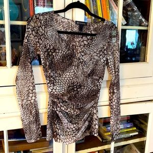 INC fun snakeskin print top.